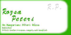 rozsa peteri business card