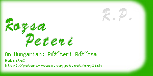 rozsa peteri business card